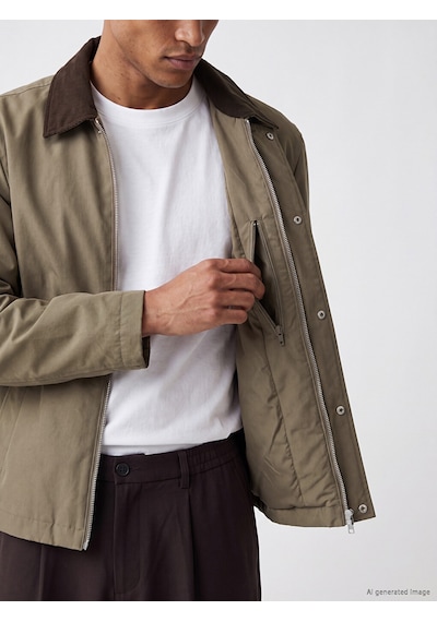 Lcw Vision Bej Regular Fit Kadife Yaka Erkek Mont