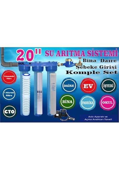 Sulook 20 Inç Daire,Bina,Fabrikaşebeke Girişi Su Arıtma Sistemi T