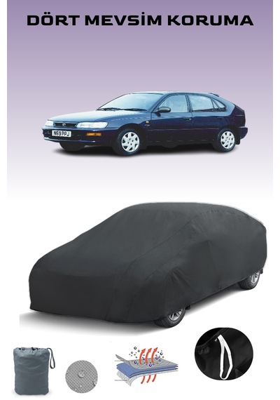 Siyah, Toyota Corolla 5 Kapılı 1992 - 1997, Araba Brandası, Oto Örtüsü, Araba Çadırı Siyah