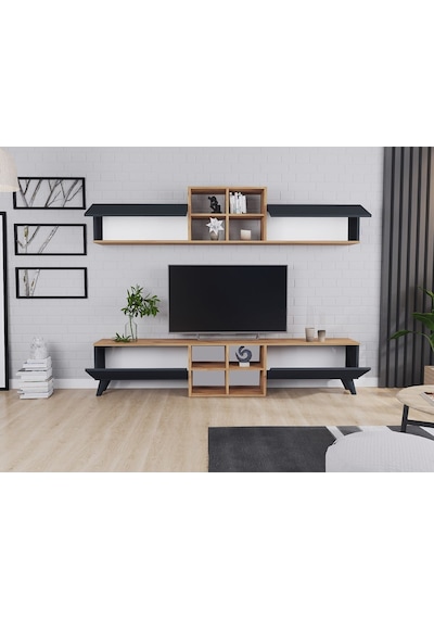 Eyfel 4 Kapaklı Tv Ünitesi, Tv Sehpası Atlantik Çam - Antrasit Antrasit Eyfel 4 Kapaklı Tv Ünitesi, Tv Sehpası Atlantik Çam - Antrasit Antrasit