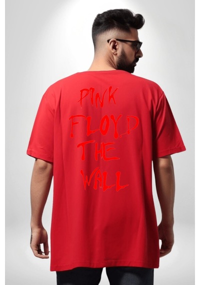 Pink Floyd The Wall Kırmızı Oversize Unisex Ön Ve Sırt Baskılı Tişört Kırmızı
