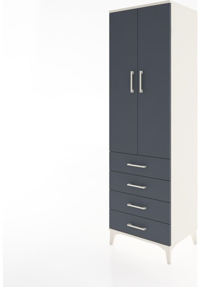 Hyperion Dolap Tek Raflı 4 Çekmeceli Tek Askılı 60x44x195 Ayt... Aytaşı
