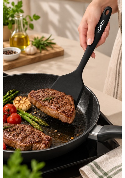 Premium Isıya Dayanıklı Silikon Spatula Siyah