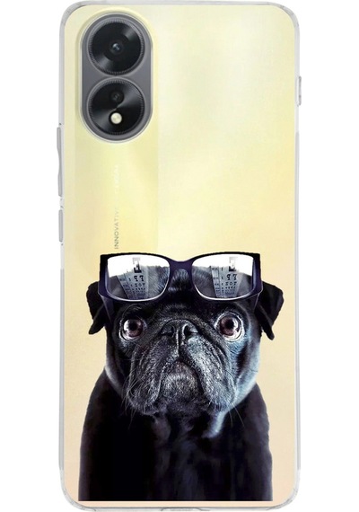 Oppo A38 İle Uyumlu Köpek 3 Baskılı Kamera Korumalı Şeffaf Kılıf Şeffaf