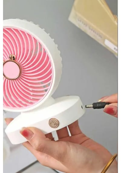 Thentech Şık Görünümlü Taşınabilir Şarjlı Fan Güçlü Mini Vantilatör Şarjlı Taşınabilir Portatif Vantilatör Beyaz