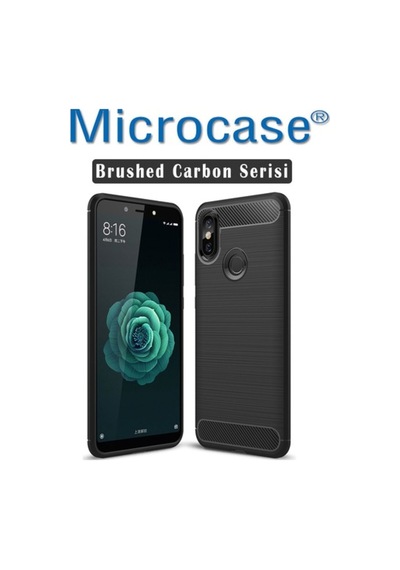 Xiaomi Mi A2-6X Brushed Carbonfiber Silikon Tpukilif+Tempered Cam 266278791 - Seçenek / Cam Koruma-Cam Istemiyorum