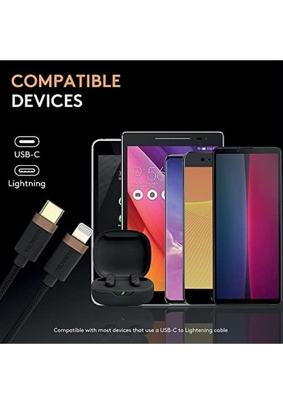 1m Usb-c To Lightning Braided Black