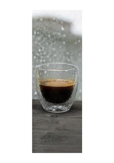 Çift Cidarlı Buzlu Tasarım Kahve, Latte, Su Bardağı, 250 Ml, Cam Bardak, 1 Adet - 12220 Açık Kırmızı