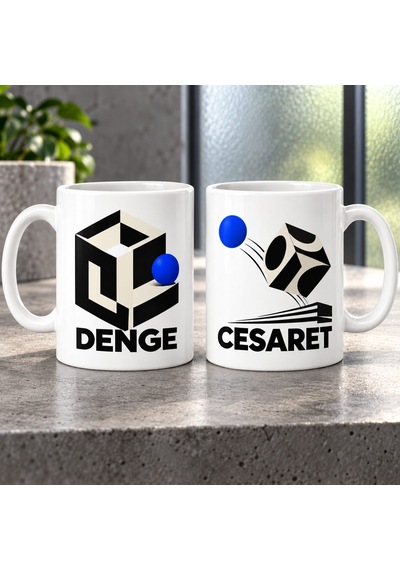 Denge Ve Cesaret 2 Li Porselen Kupa Seti - Model 699 Diğer