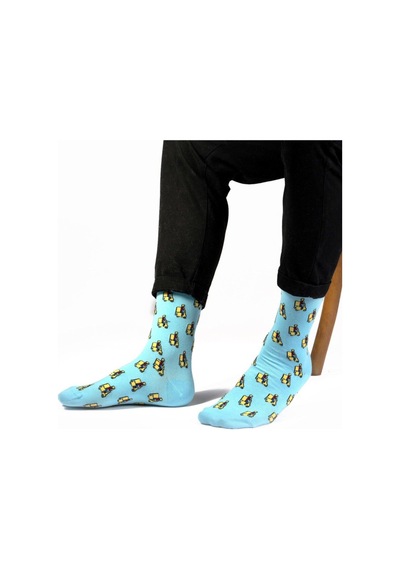 Ozzy Socks Moto Desenli Çorap Turkuaz