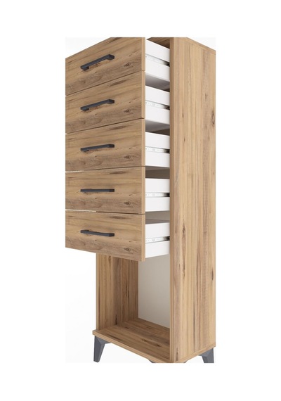 Arges Dolap 5 Çekmeceli 44x30x134 Çam-çam Çam