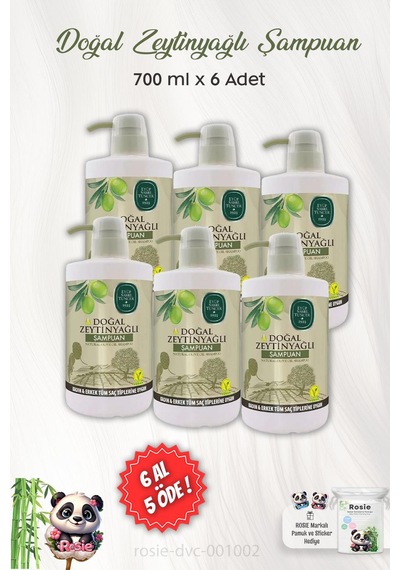 6 Al 5 Öde Eyüp Sabri Tuncer Doğal Zeytinyağlı Şampuan 700 Ml Ve Rosıe