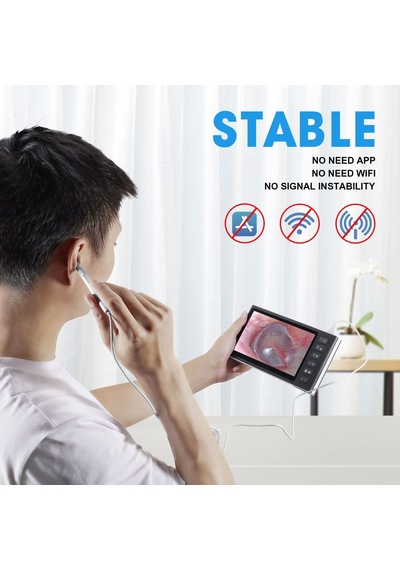Hiacinto Kulak Kiri Temizleme Aleti, 7 Inc Ips Ekran 3.9mm Hd Kameralı