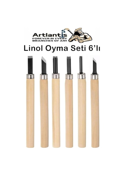 Linol Oyma Seti 6 Parça 1 Paket Linol Oyma Kesme Bıçak Seti 6 Bıçaklı Linolyum Baskı Ahşap Sapl