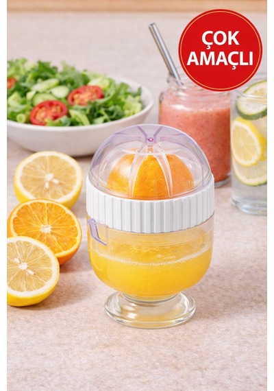 Pratik Narenciye Sıkacağı Limon Portakal Nar Sıkacağı Ölçekli Hazneli El Tipi Sıkacak Plastik Diğer
