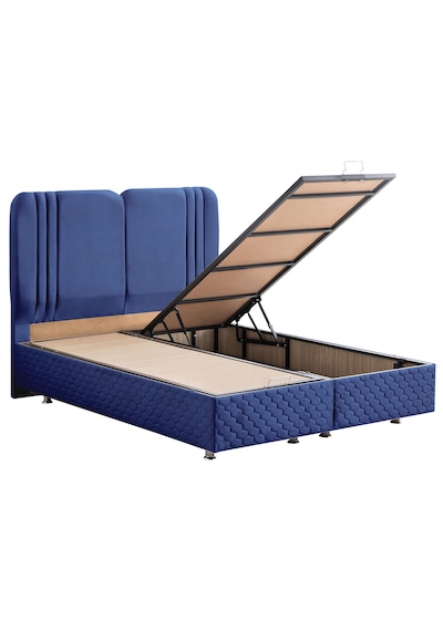 Paul İkili Set, Çift Kişilik Baza Başlık Seti - Lacivert 180 x 200