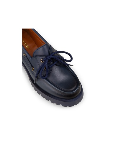 Deery Kadın Hakiki Deri Lacivert Marin Loafer - 02036zlcvc02