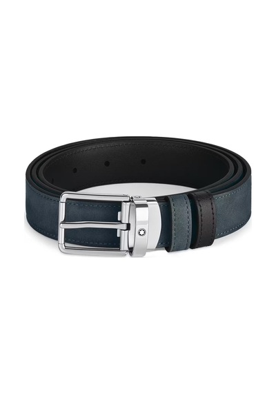 Montblanc Everyday Tokalı Kadife Mavi - Siyah 30 Mm Çift Taraflı