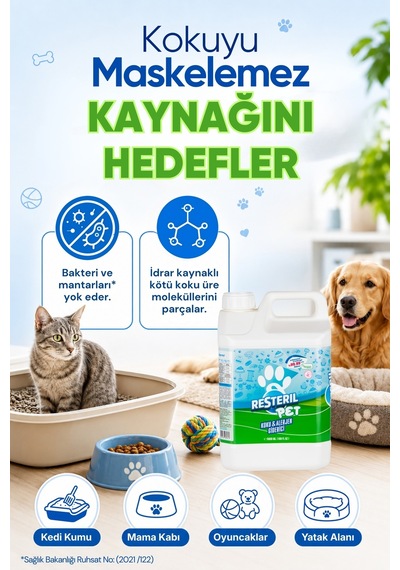 Pet Köpek Koku Giderici Parfümsüz Köpek İdrar Kokusu Giderici Kedi Çiş Kokusu Giderici Kedi Kumu Koku Önleyici Dezenfektan 5 L