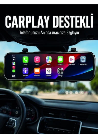 Ayna Carplay Araç İçi 9.66 İnç Ips Ekran Geri Görüş Kamerası Destekli Diğer