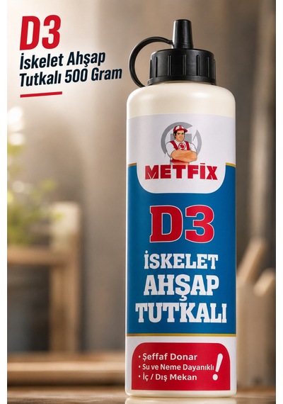 D3 İskelet Ahşap Tutkalı Şeffaf 500 Gr Mobilya Mdf Sunta Tahta Güçlü Hobi Tamir Kuvvetli Yapıştırıcı