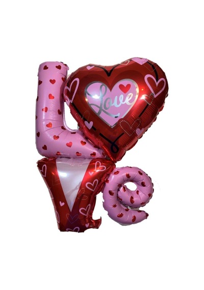 Love Yazılı Folyo Balon Bordo