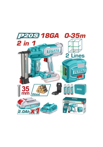 Total Avantaj Set - Çivi Tabancası, Lazer Metre