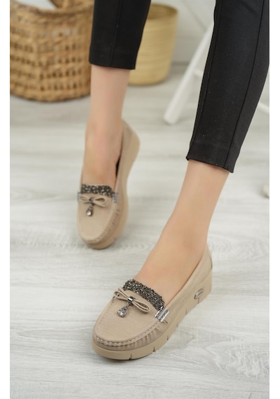 Nesil Shoes Nstar 400 Bej Kot Anatomik Günlük Kadın Ayakkabı-bej Kot Bej