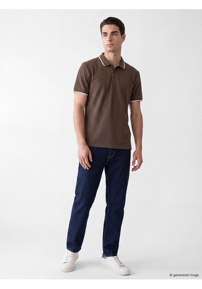 Lcwaıkıkı Classic Kahverengi Standart Fit Polo Yaka Erkek Tişört