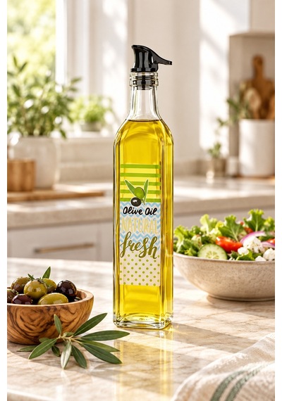 Cam Yağdanlık Ve Zeytinyağlık 1000 Ml & Sızdırmaz Yağ Şişesi Siyah - 937128935 Siyah