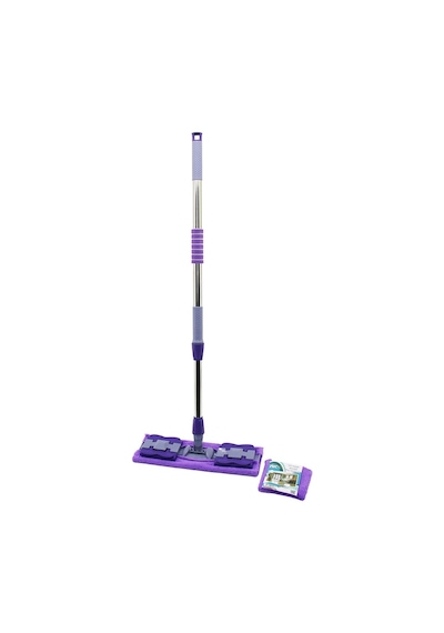 Lunaev Mandallı Yüzey Temizlik Palet Mop M.fiber Paspas - Yedekli Duvar Silme Mop Metal Uzayan Sap - 0