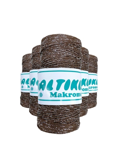 5 Adet Polyester Simli Makrome İpi Sg-2080 Çok Renkli