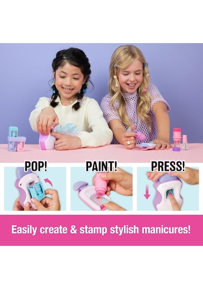 Cool Maker, Go Glam Studio Tırnak Seti, 4 Tasarımla 200 Tırnak Stili, 2 Cila Aplikatörü Ve Tırnak Maskesi, +7
