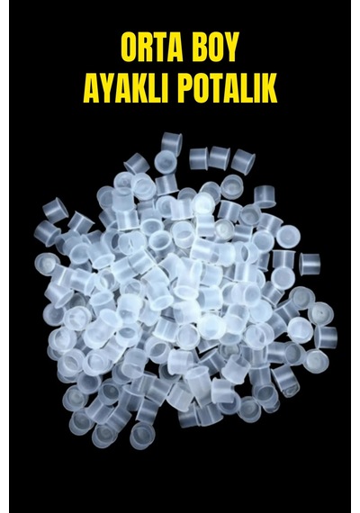 250 Adet - 15 Çap Ayaklı Pota Orta Boy Pigment Kabı - Dövme Potası