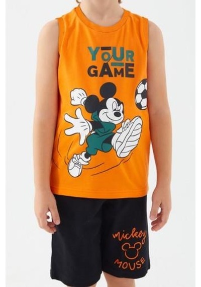 Mickey Mouse Mıckey Mouse Erkek Çocuk Bermuda Takım-Turuncu