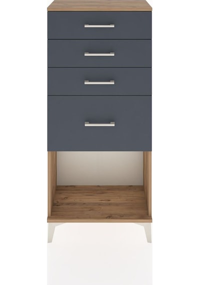 Hyperion Dolap 4 Çekmeceli 60x44x134 Çam-antrasit Atlas Çam