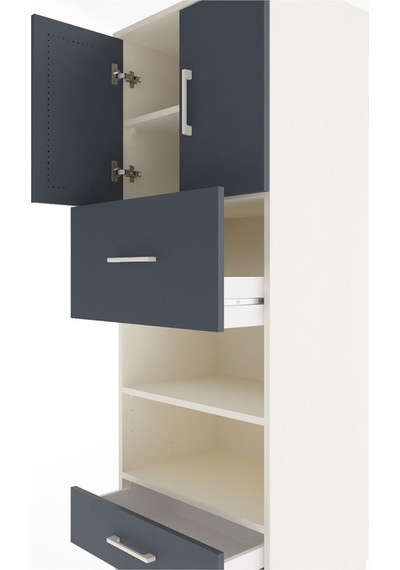 Hyperion Dolap 4 Raflı 2 Çekmeceli 2 Kapaklı 60x44x163 Aytaşı-antrasit Aytası
