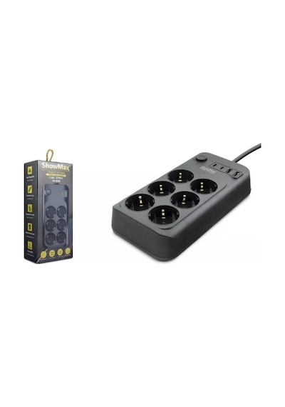 Showmax Sh4630 Akım Korumalı Uzatma Kablosu 6 Priz + 2 Usb + 2 Type-c 2
