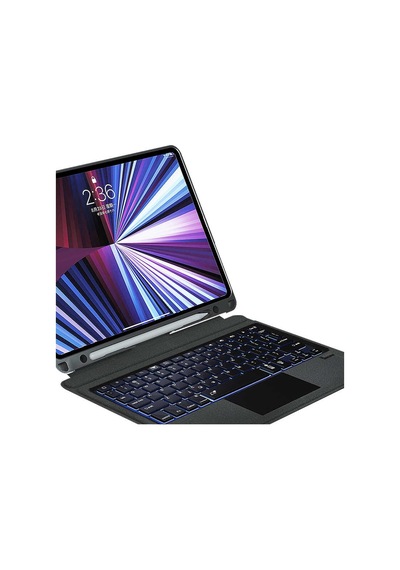 Apple Uyumlu iPad 10.9 İnç 10.nesil Fuchsia Touch Pad Klavyeli Standlı Kılıf Kılıf
