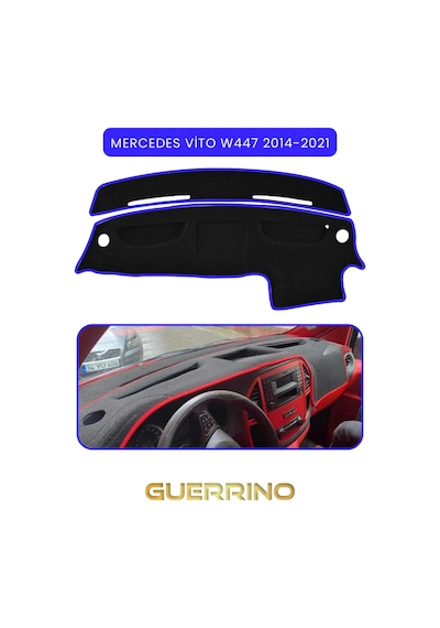 Mercedes Vito W447 2014-2021torpido Koruma Halısı Mavi Kenar