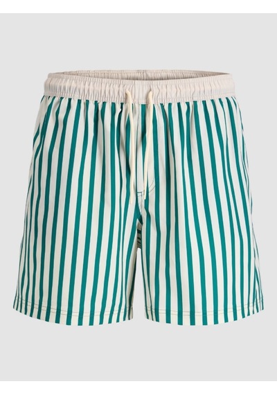 Jack & Jones Jack Jones Erkek Çizgili Deniz Şortu 12291511 Yeşil