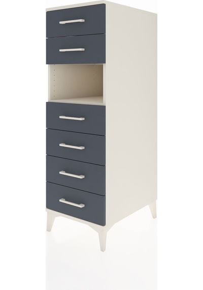Kronos Dolap Tek Raflı 6 Çekmeceli 44x59x134 Aytaşı-antrasit Aytaşı