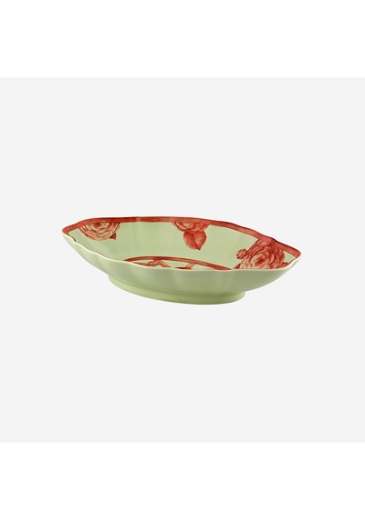 Turuncu Porselen Servis Tabağı 27x17 Cm
