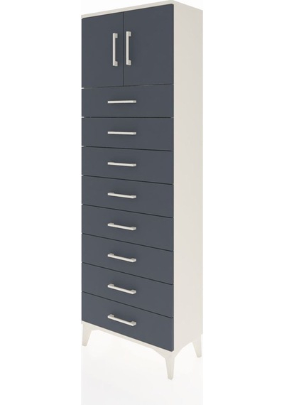 Arges Dolap 2 Raflı 8 Çekmeceli 2 Kapaklı 60x30x182 Aytaşı-an... Aytaşı