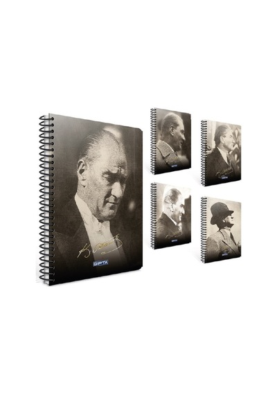 Gıpta Atatürk A4 80 Yaprak Kareli Karton Kapak Spiralli  Defter