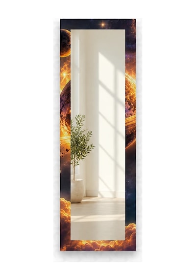 Prizma Dikey Panoramik Aynalı Dekoratif Cam Tablo - 36 X 110 Cm