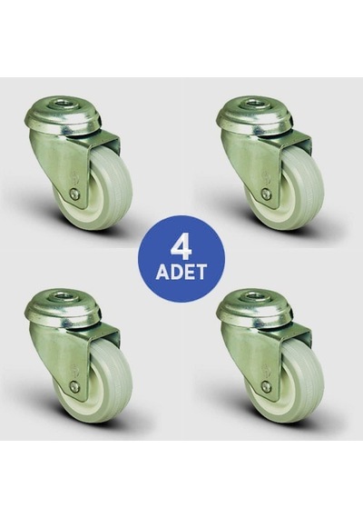 Emes EU04ZKC50 Delik Bağlantılı Tablalı PVC Tekerlek 4 Adet
