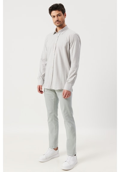 AC&Co / Altınyıldız Classics Erkek Su Yesılı 360 Derece Her Yöne Esneyen Slim Fit Dar Kesim Pamuklu Rahat Pantolon Su Yesılı