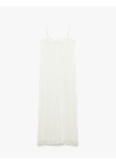 Koton İnce Askılı Fiyonklu Dokulu Bodycon Maxi Elbise Beyaz 5sak80005ek Beyaz Koton İnce Askılı Fiyonklu Dokulu Bodycon Maxi Elbise Beyaz 5sak80005ek Beyaz