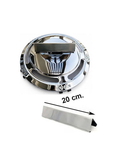 Universal Piramit Jant Kapağı Fırfırı 4'lü Set 20cm Krom Metal Profil-piramit Fırfır